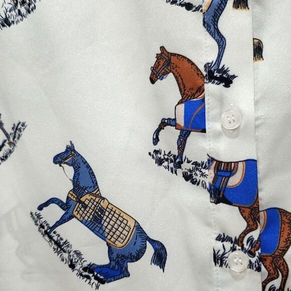 Jean-Pierre Klifa Racehorse Lightweight Button Down Shirt,  Size Medium - Picture 2 of 6